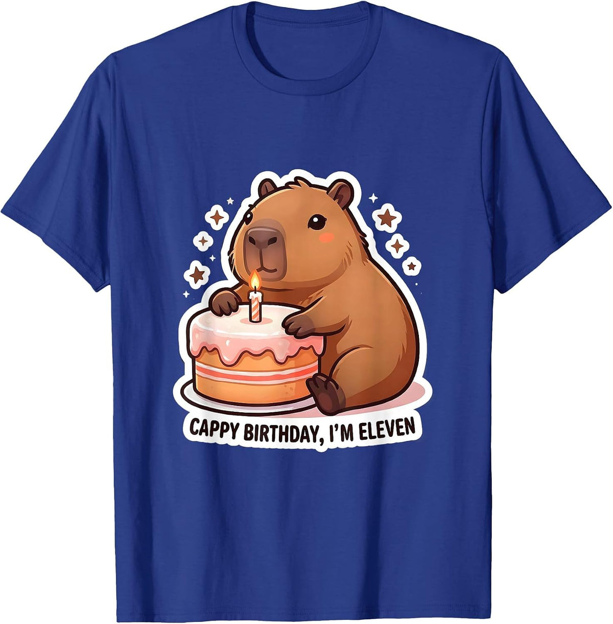 Cappy Birthday, I'm Eleven Funny Capybara Birthday Gift T-Shirt - Royal Blue