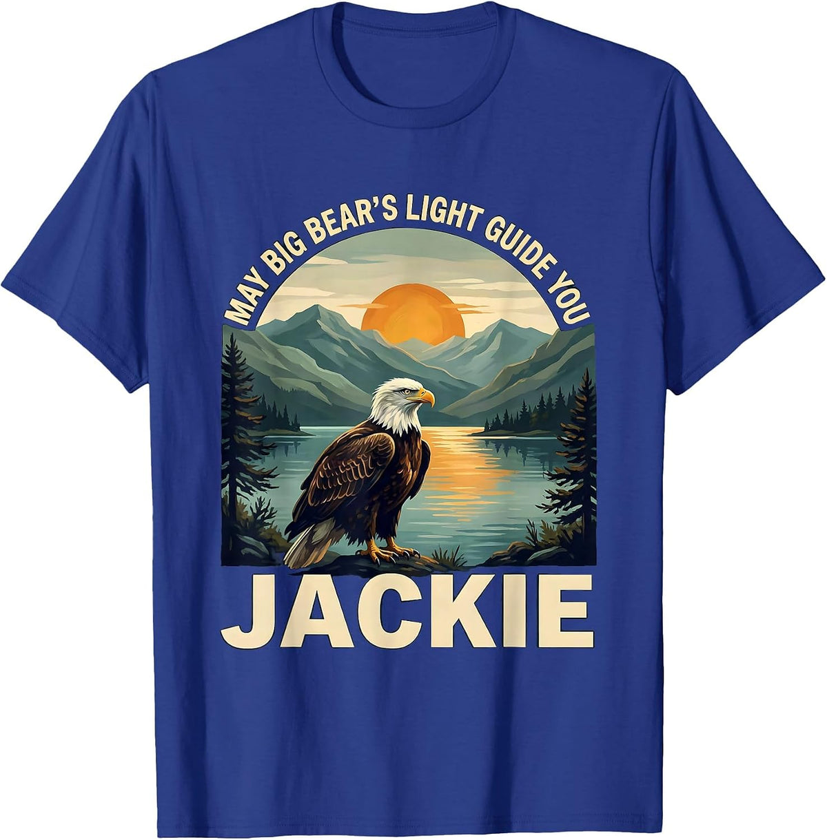 May Big Bear's Light Guide You Jackie Vintage Eagle Memorial T-Shirt - Royal Blue
