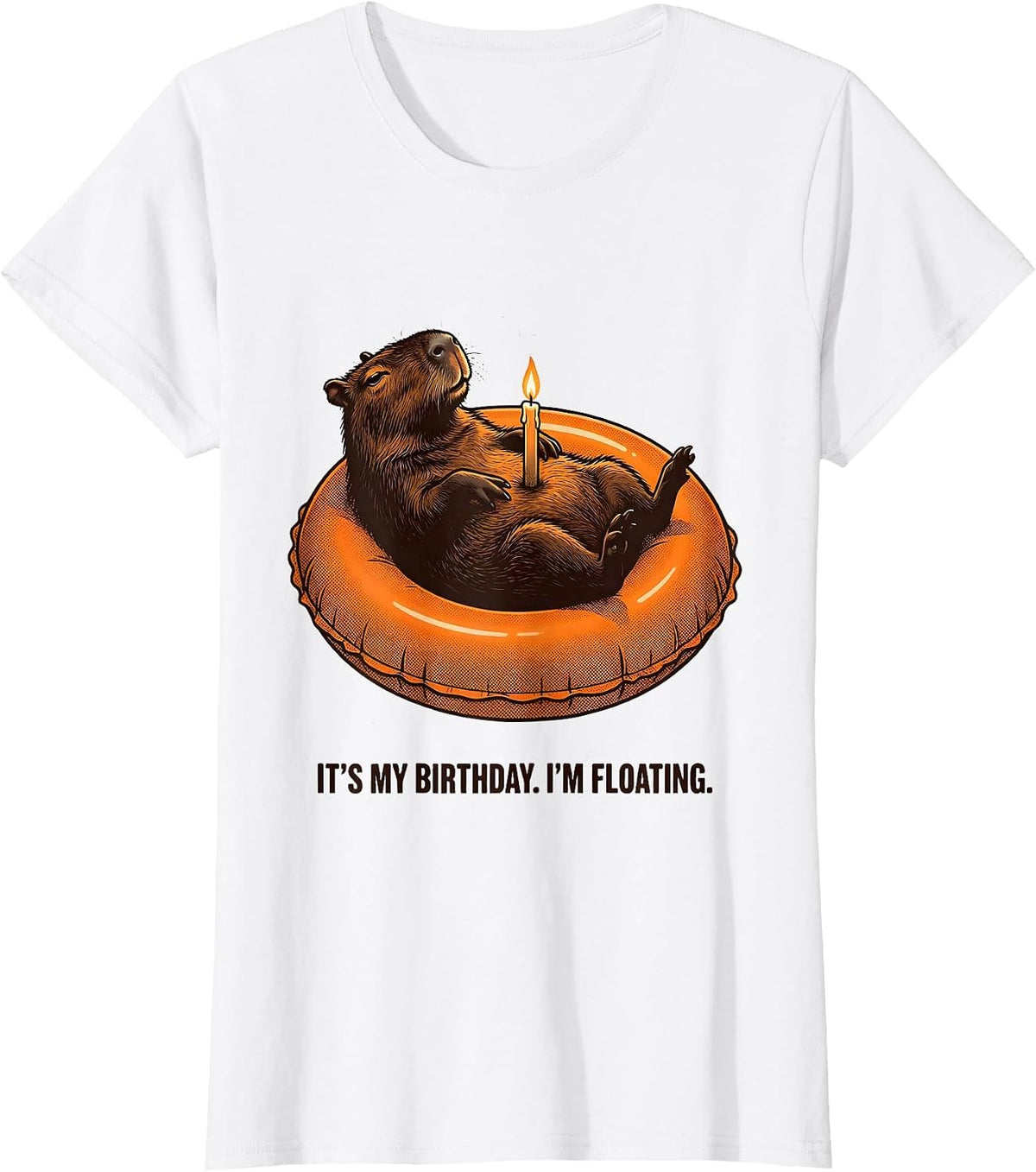 It's My Birthday I'm Floating Cute Capybara Kawaii Birthday T-Shirt - White