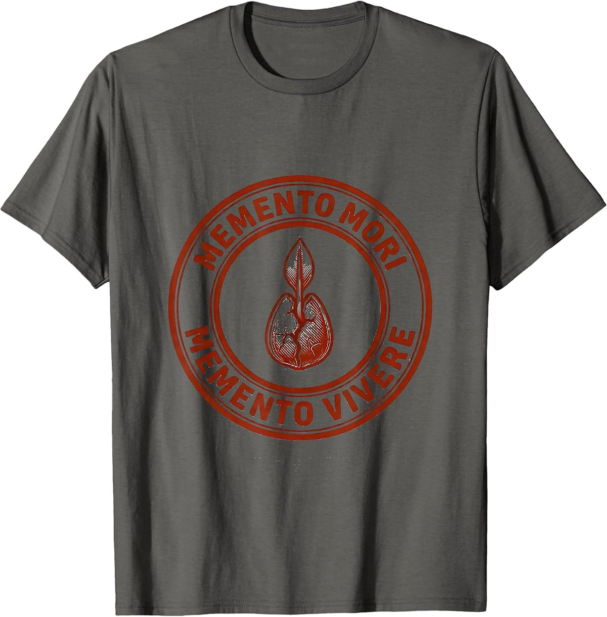 MEMENTO MORI MEMENTO VIVERE Stoic Philosophy Reader Gift T-Shirt - Asphalt Grey