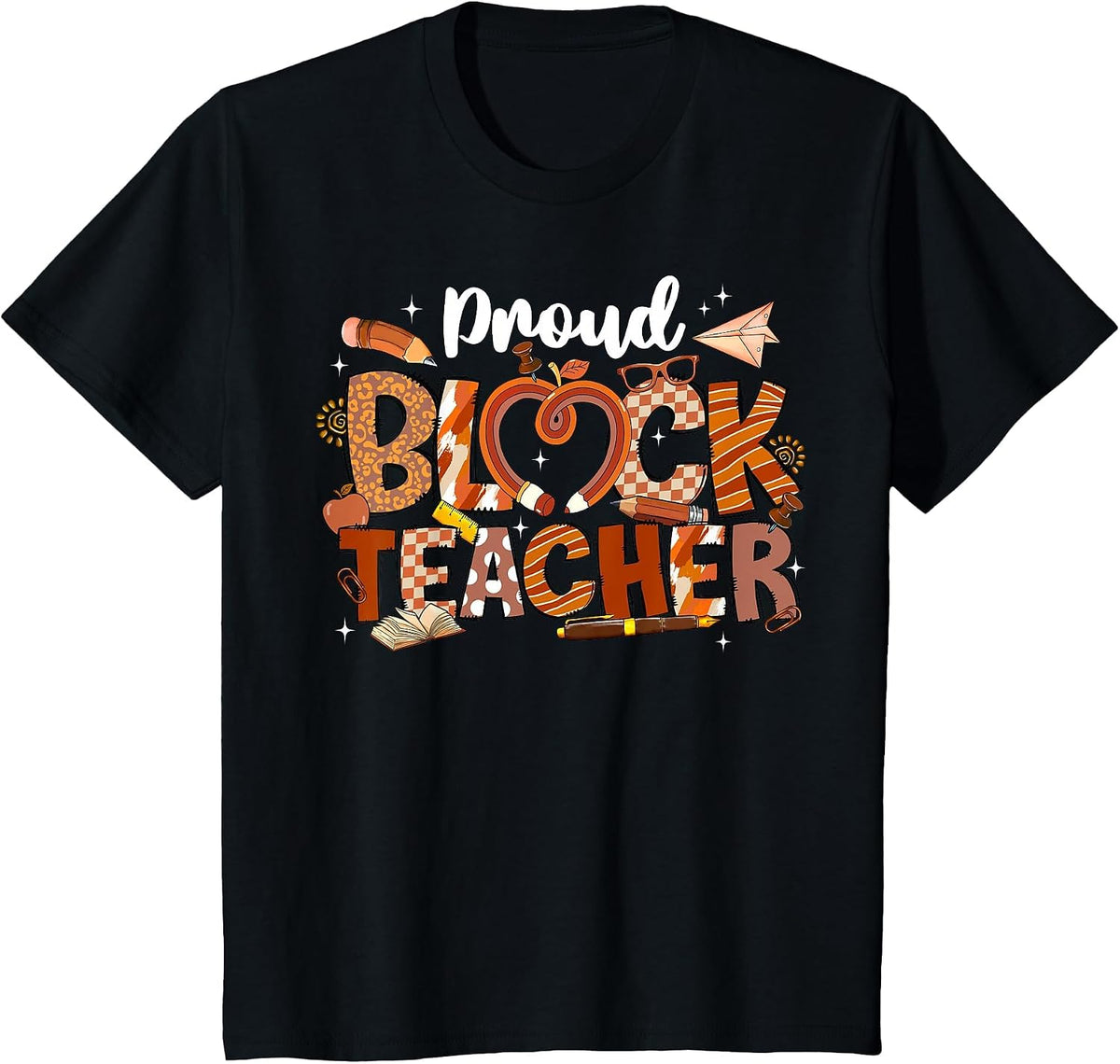 Proud Black Teacher Black History Month Juneteenth Men Women T-Shirt - Black