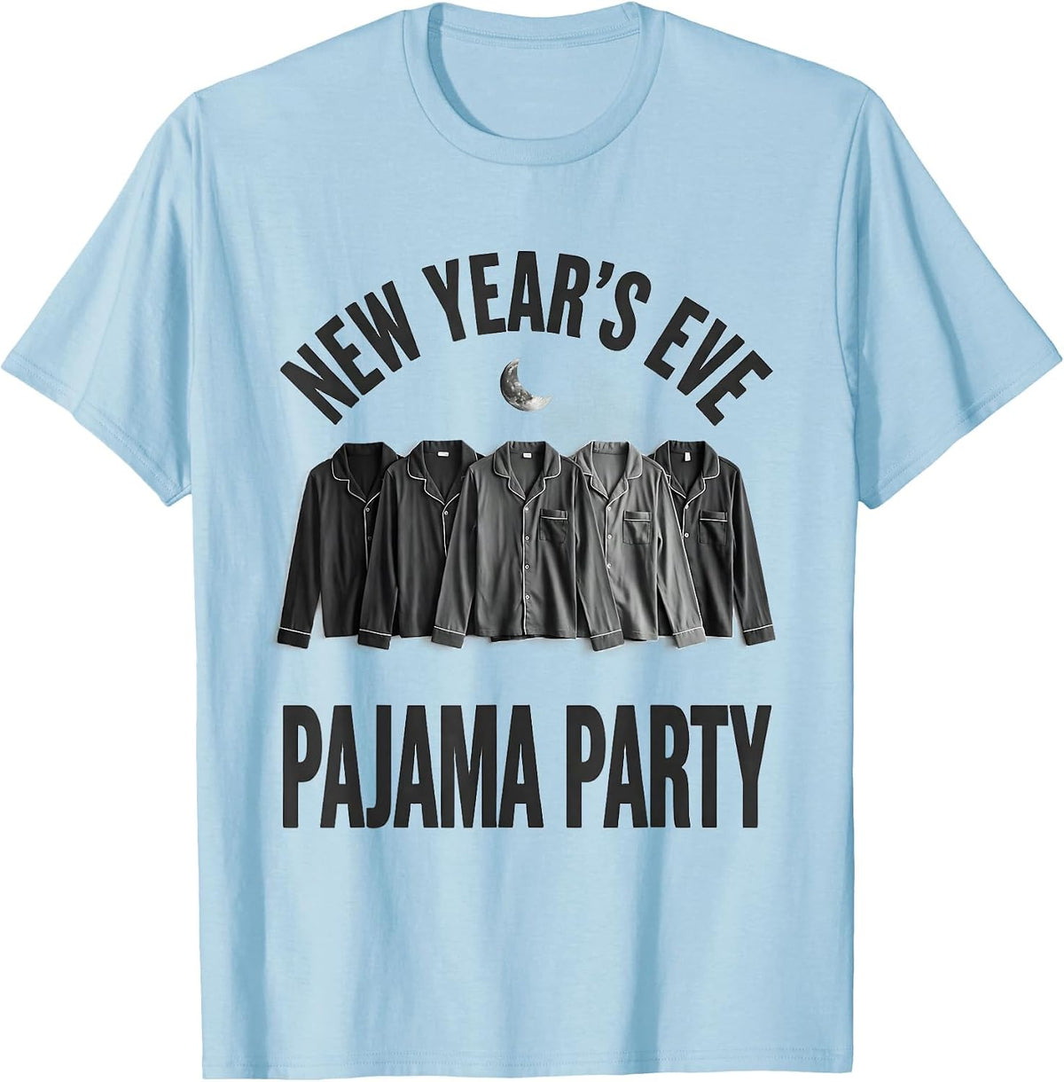Men's New Year's Eve Pajama Party Funny Matching Family Group T-Shirt - Baby Blue
