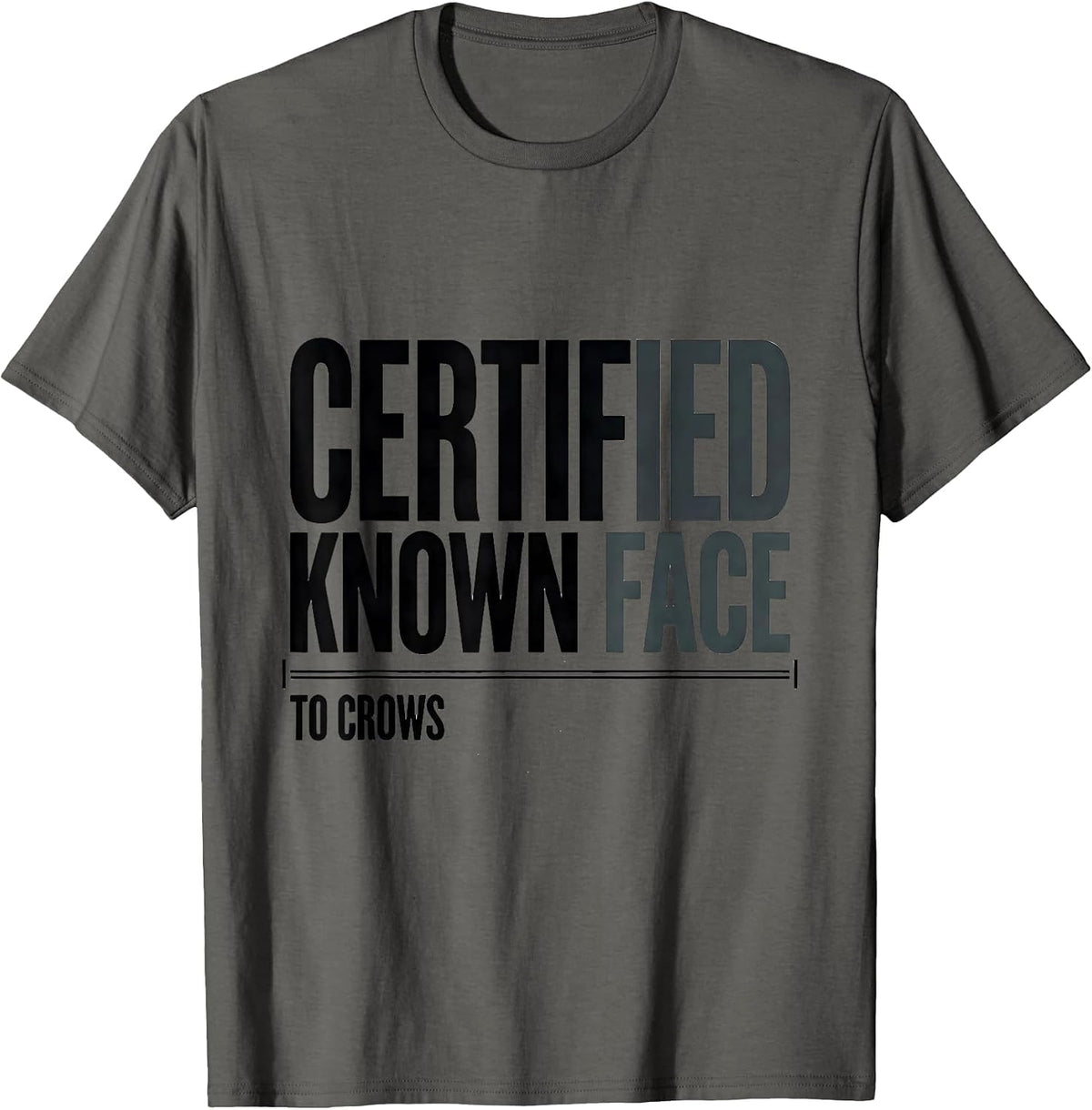 Men's Certified Known Face To Crows Dark Humor Gothic Bird Lover T-Shirt - Asphalt Grey