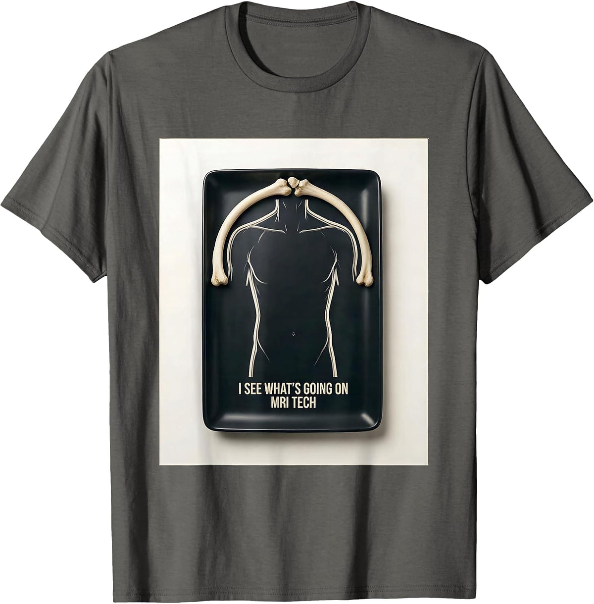 I See What's Going On — MRI Tech Minimalist Radiology T-Shirt - Asphalt Grey