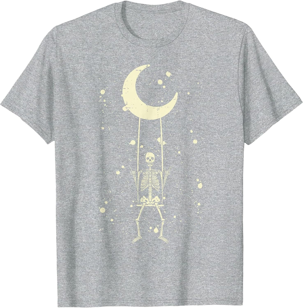 Rocker Skeleton Moon Rock Band Halloween Men Women Boys Kids T-Shirt - Heather Grey