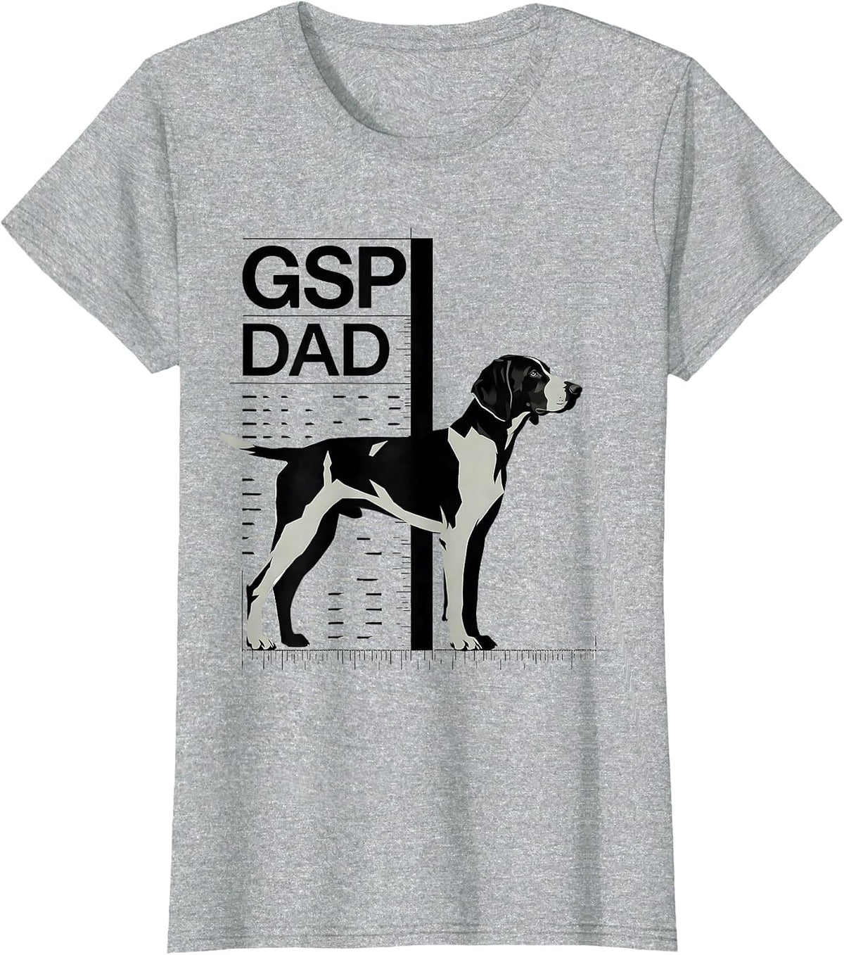 Women's GSP Dad Swiss International German Shorthaired Pointer Dog T-Shirt - Heather Grey