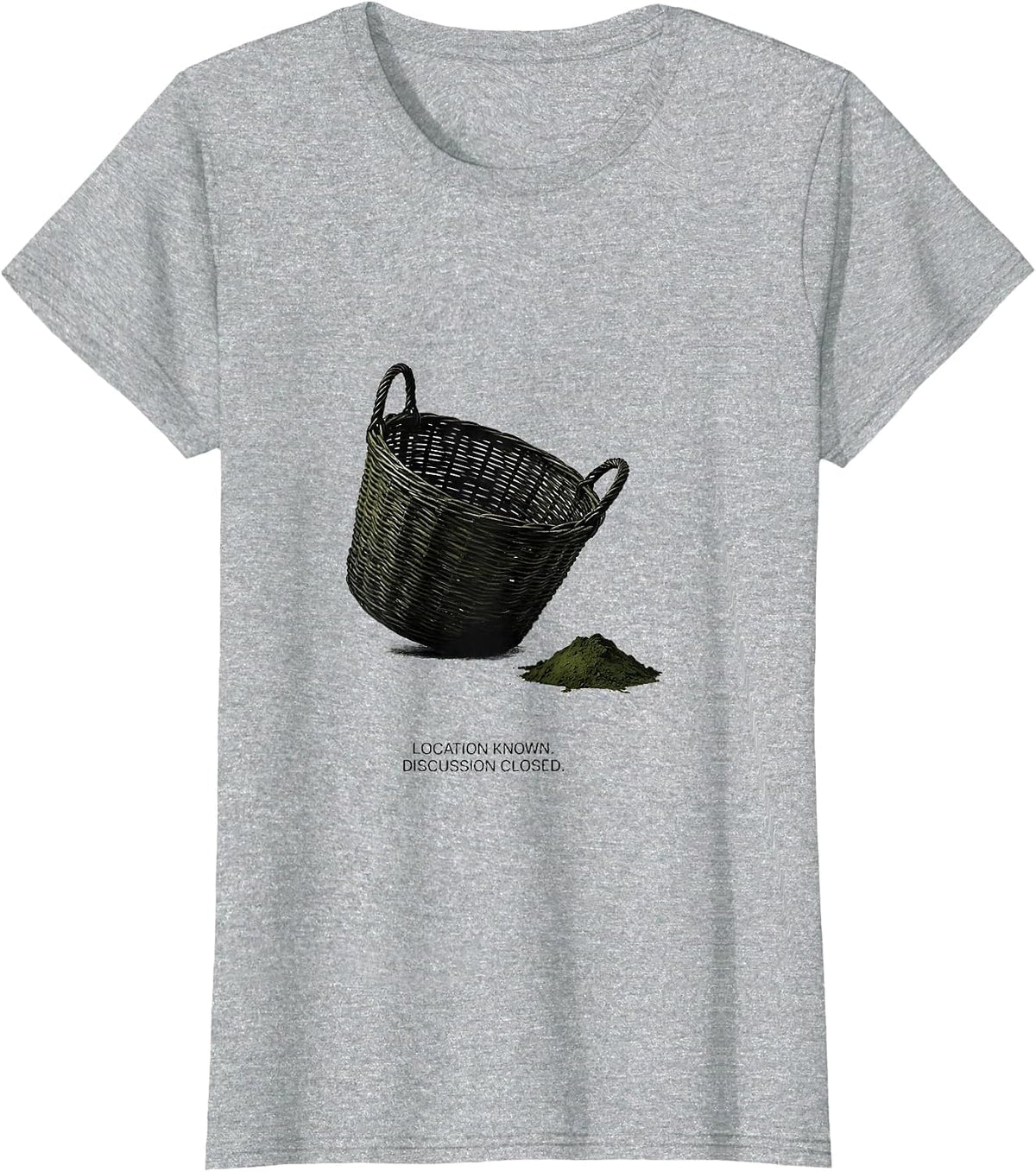 Location Known Discussion Closed Funny Mushroom Foraging T-Shirt - Heather Grey