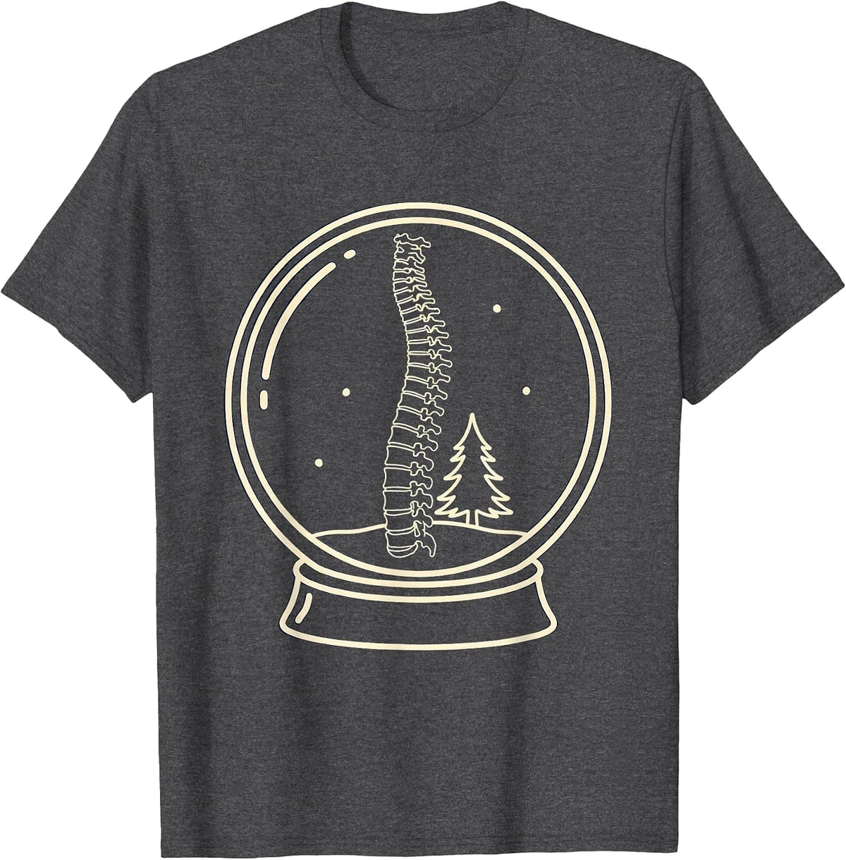 Skeleton Scan Window Radiology Tech Christmas Humor T-Shirt - Dark Heather Grey