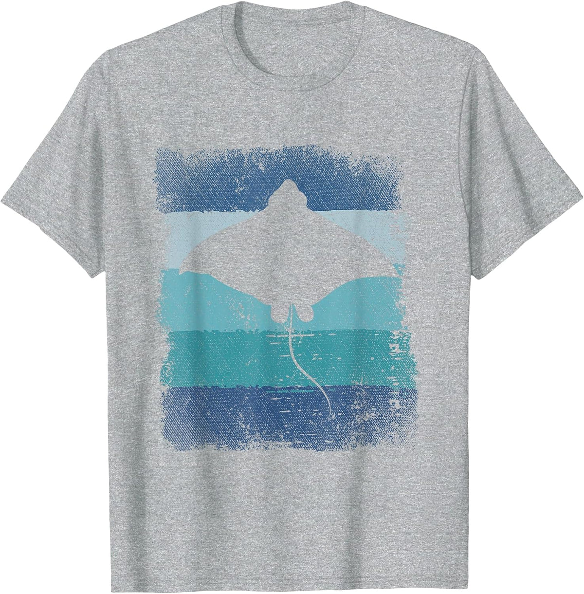 Ocean Animal Lover Sea Animal Aquarium Retro Rays T-Shirt - Heather Grey
