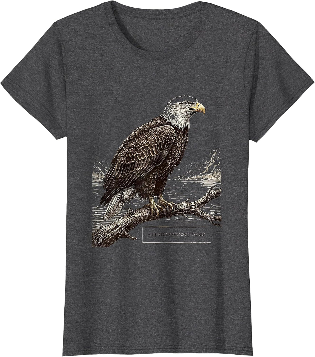 Women's A Gentle Goodbye Jackie Vintage Eagle Memorial Tribute T-Shirt - Dark Heather Grey