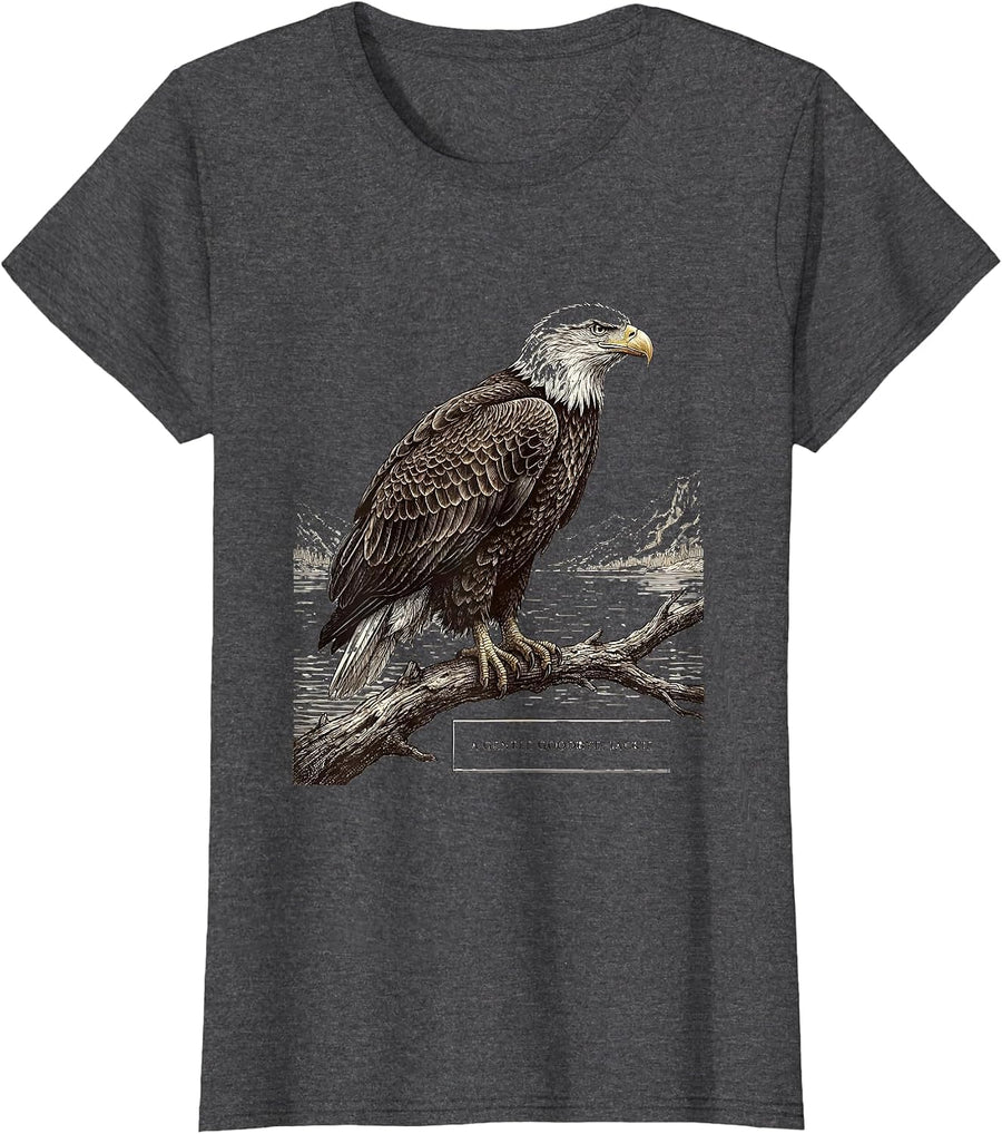 Women's A Gentle Goodbye Jackie Vintage Eagle Memorial Tribute T-Shirt - Dark Heather Grey
