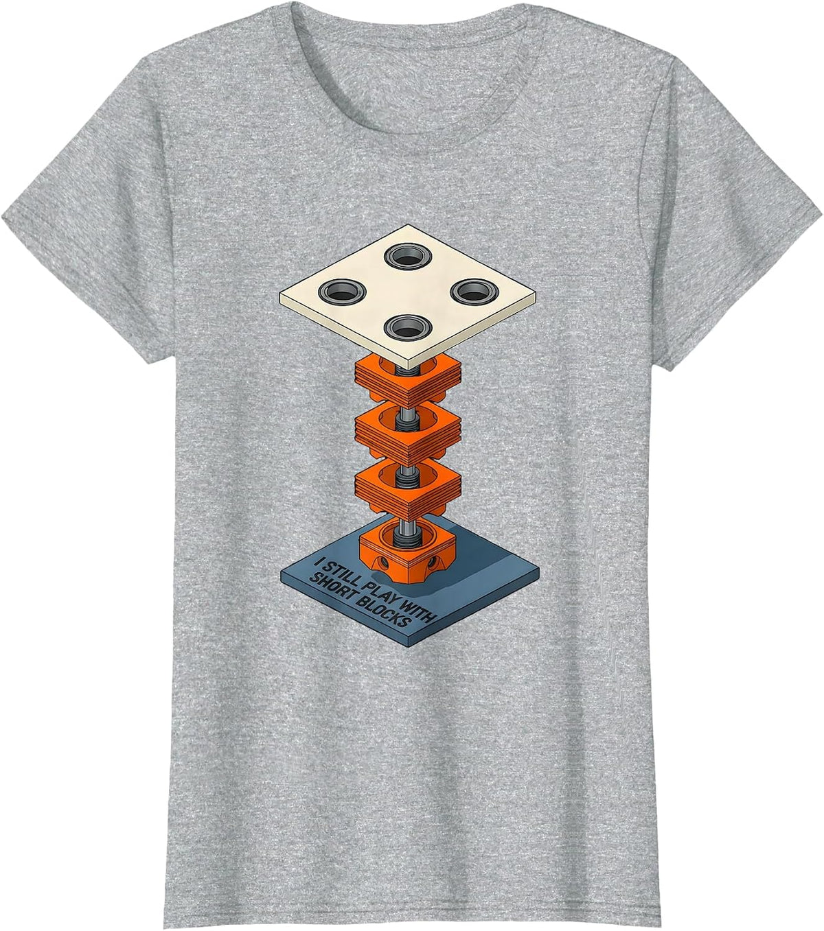 I Still Play With Short Blocks Funny Mechanic Car Engine T-Shirt - Heather Grey