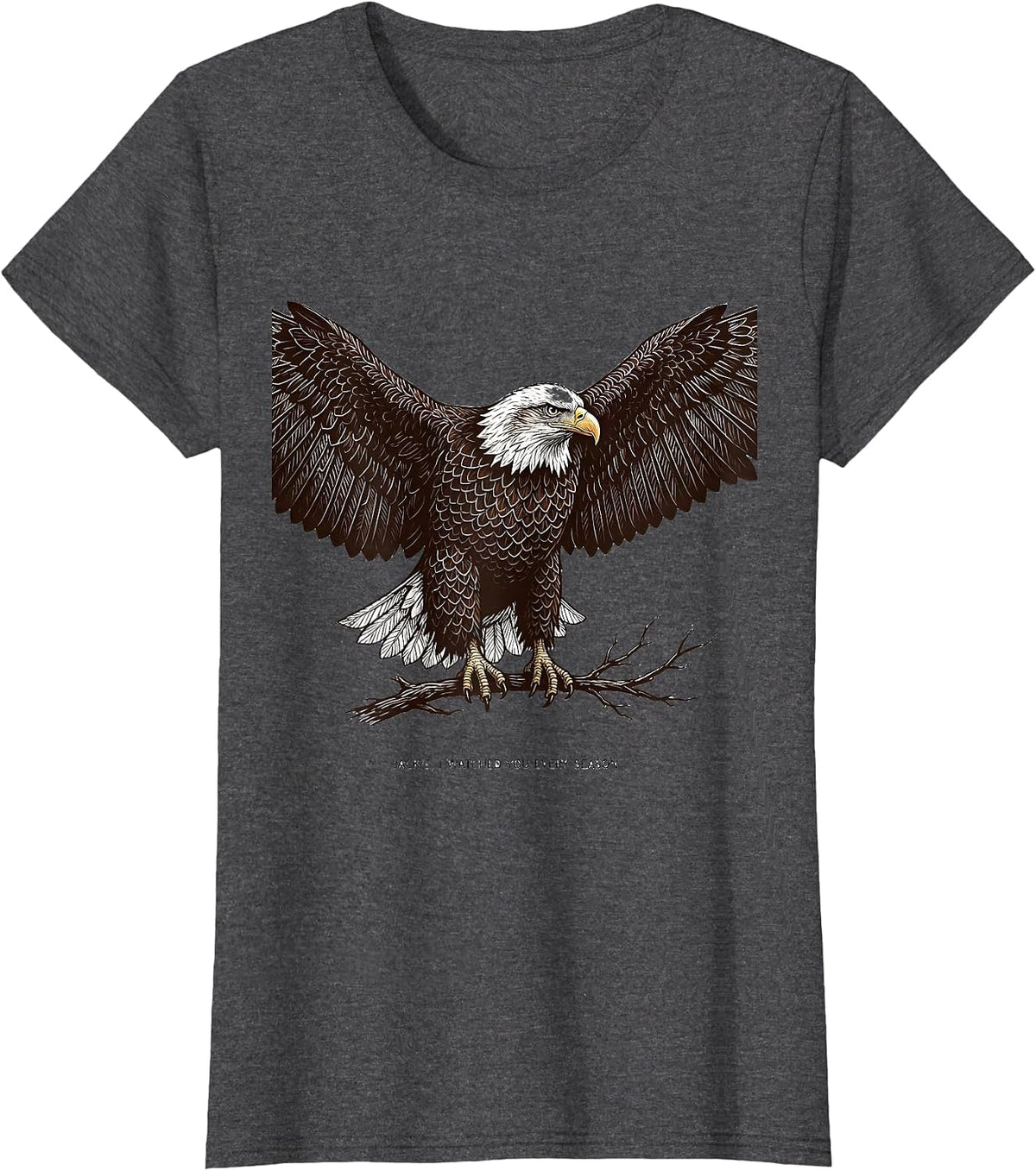 Women's Jackie I Watched You Every Season Vintage Eagle Fan T-Shirt - Dark Heather Grey