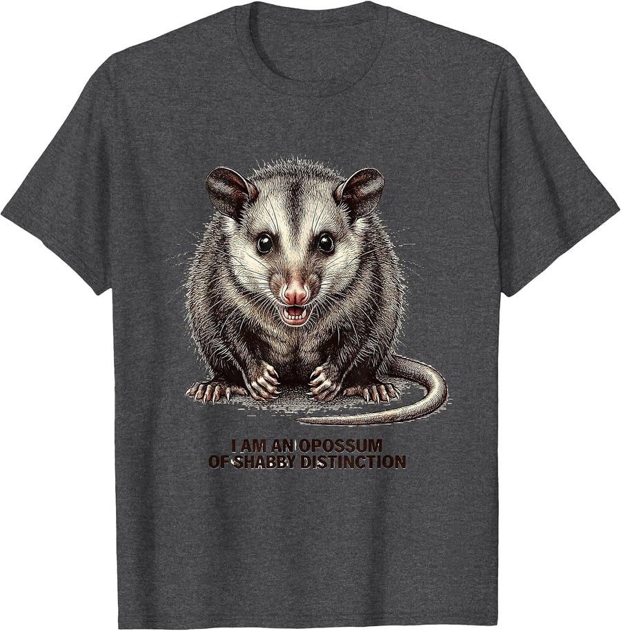 Men's I Am An Opossum Of Shabby Distinction Funny Opossum Meme T-Shirt - Dark Heather Grey