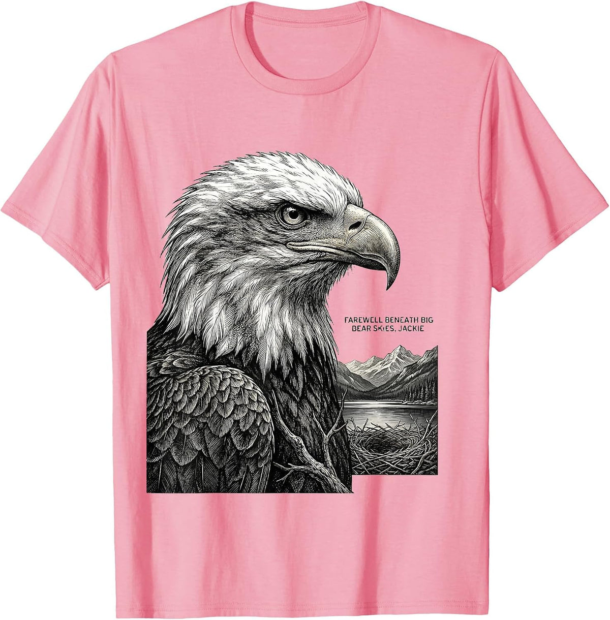 Men's Farewell Beneath Big Bear Skies, Jackie Eagle Memorial T-Shirt - Pink