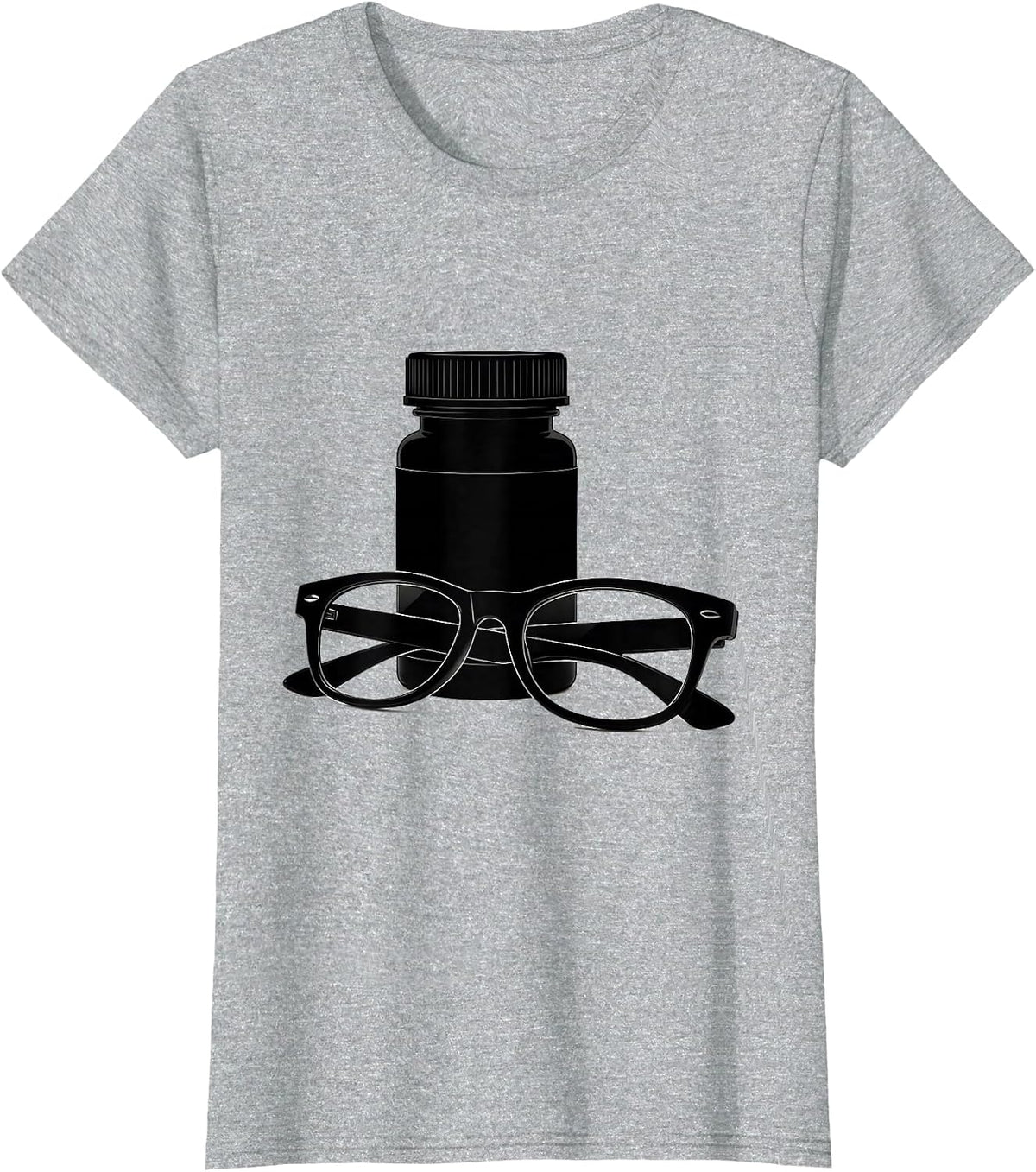 Women's Bifocals and Prescription Bottle Fall Prevention T-Shirt - Heather Grey