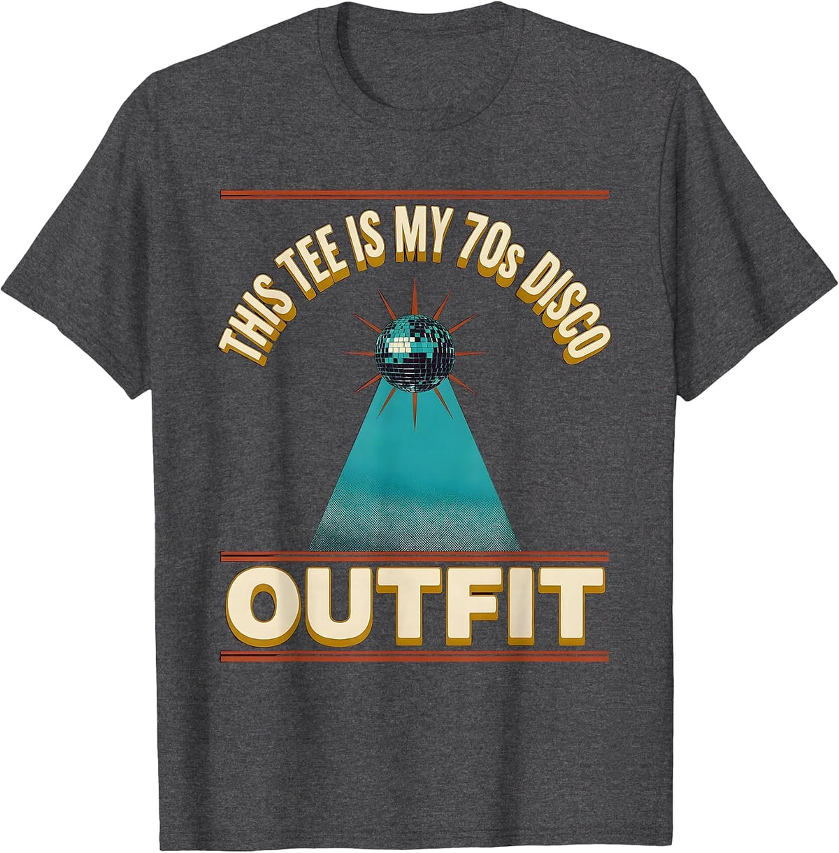 This Tee Is My 70s Disco Outfit Retro Funny Party Costume T-Shirt - Dark Heather Grey