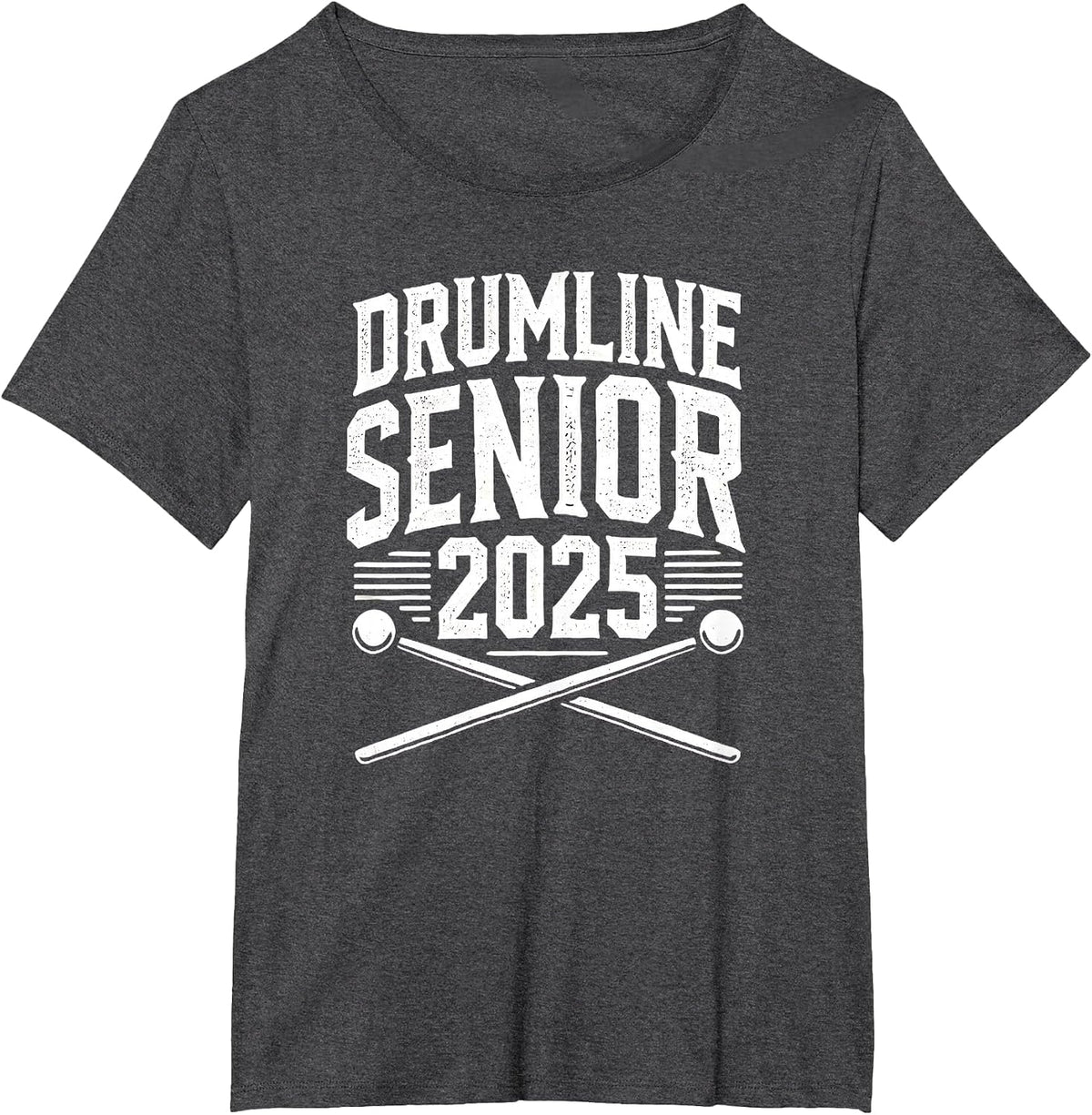 Drumline Senior 2025 High School Marching Band T-Shirt - Dark Heather Grey