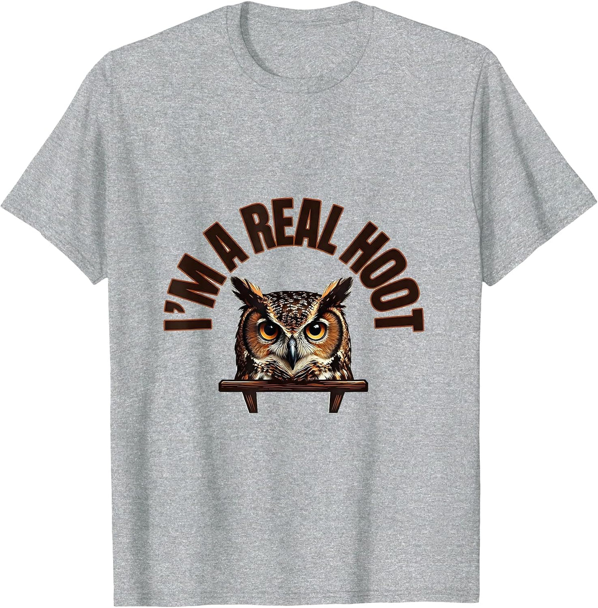 Men's I'm A Real Hoot Funny Owl Bird Lover Retro Humor T-Shirt - Heather Grey