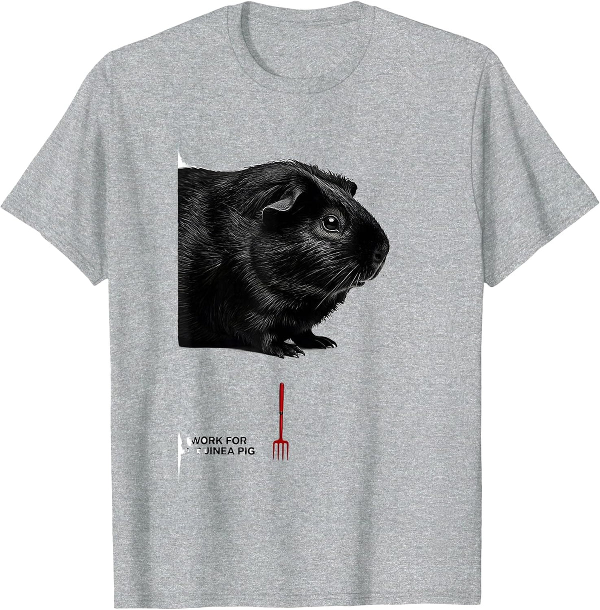 Men's I Work For A Guinea Pig Funny Pet Lover Cavy Owner T-Shirt - Heather Grey