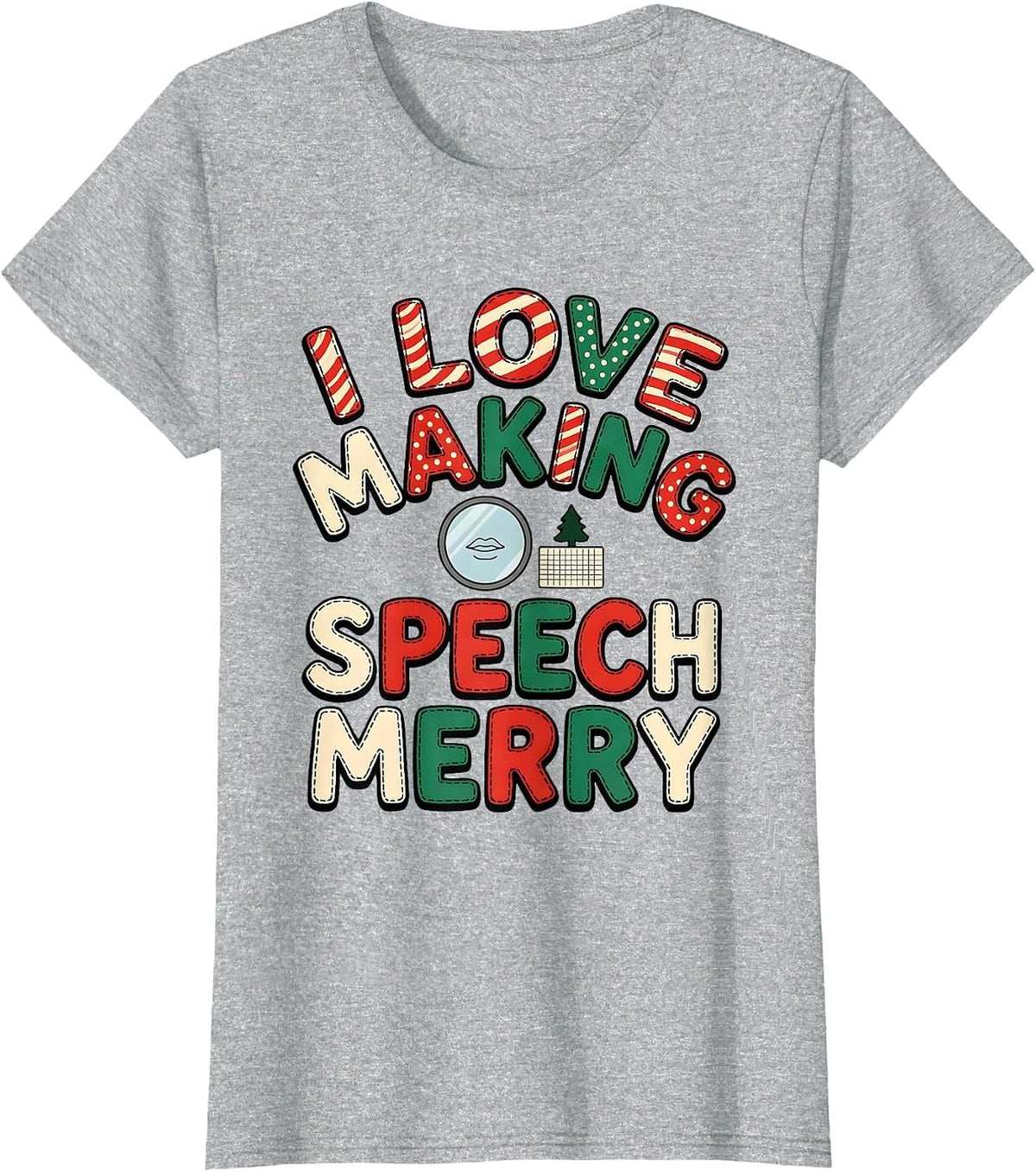 I Love Making Speech Merry Retro Groovy Speech Therapist T-Shirt - Heather Grey