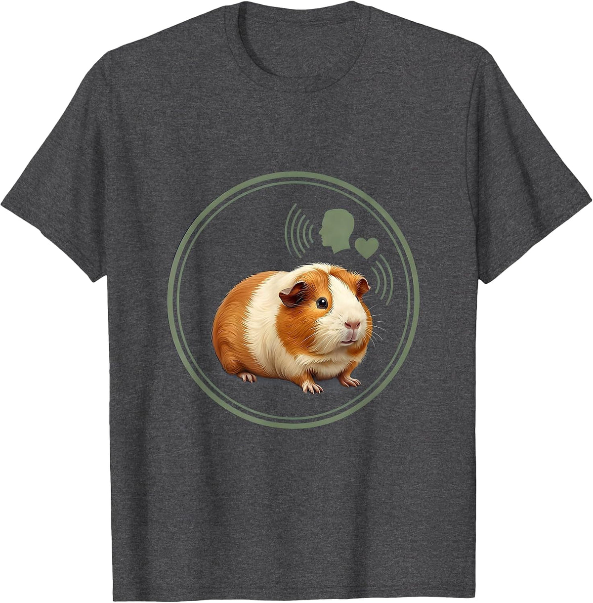 Men's Guinea Pig Emblem Pet Lover Funny Animal Humor T-Shirt - Dark Heather Grey