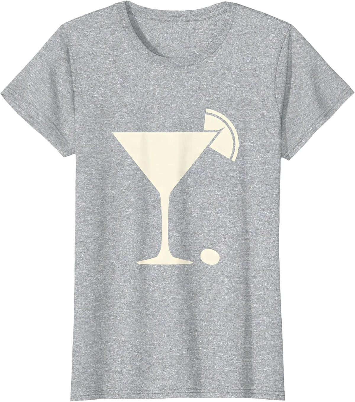Martini Cone Silhouette Cocktail Lover Humor T-Shirt - Heather Grey
