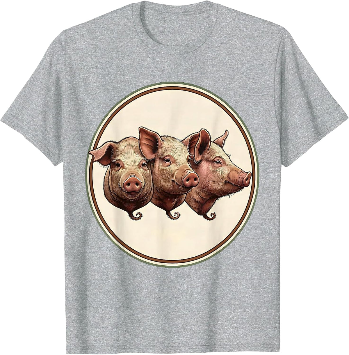 Men's Sealed Pig Badge Guinea Pig Lover Funny Pet Humor T-Shirt - Heather Grey