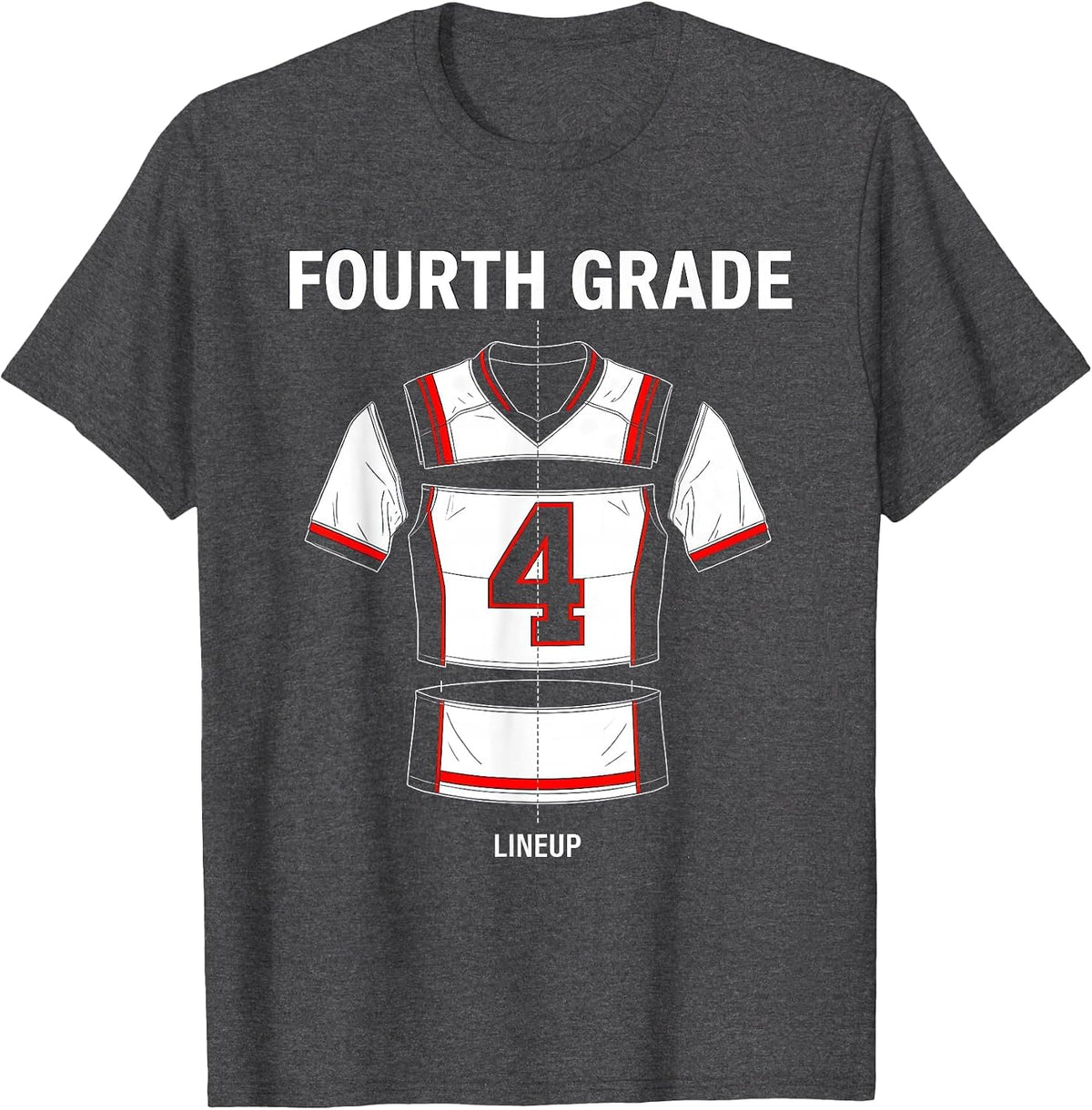 Team 4 Fourth Grade Lineup Exploded View Technical School T-Shirt - Dark Heather Grey