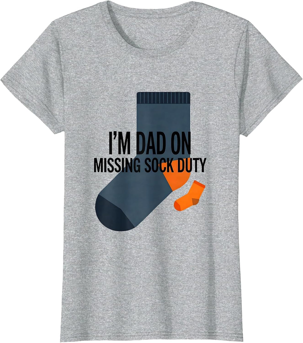 Women's I'm Dad On Missing Sock Duty Funny Dad Gift Family Humor T-Shirt - Heather Grey