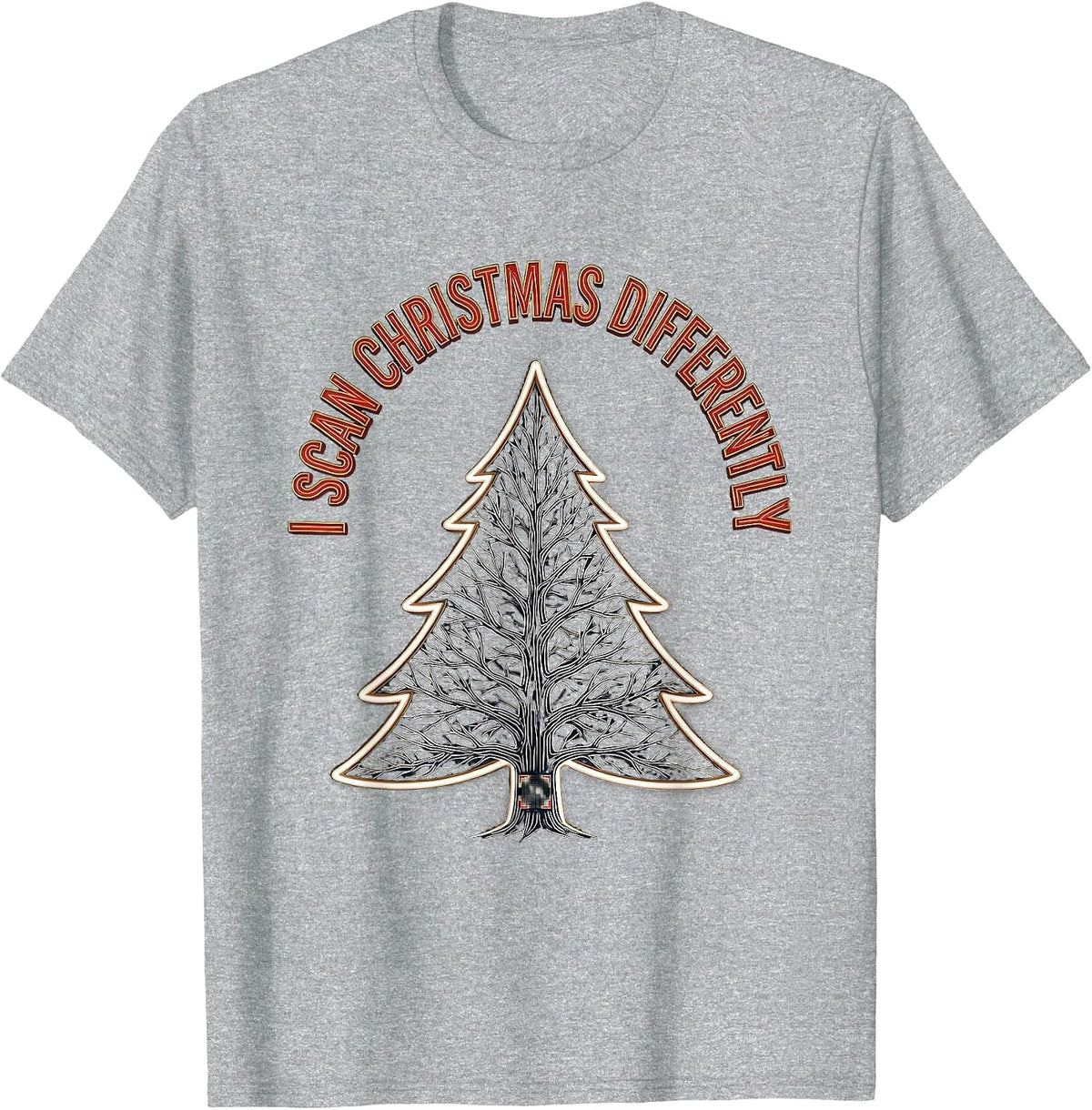 Men's I Scan Christmas Differently Funny Radiology Xray Tech Humor T-Shirt - Heather Grey