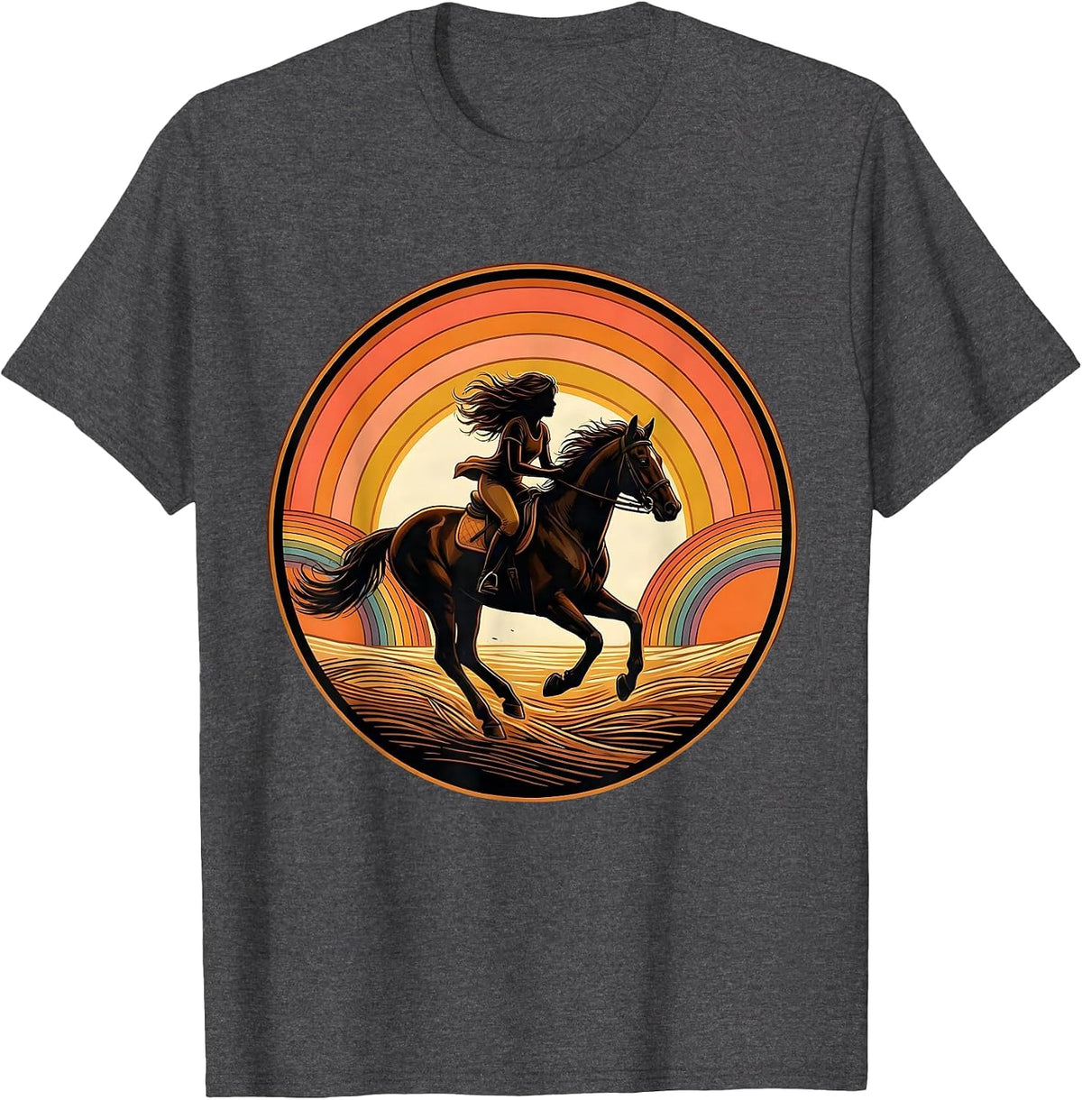 Girls Will Be Girls Horse Riding Graphic Tee T-Shirt - Dark Heather Grey