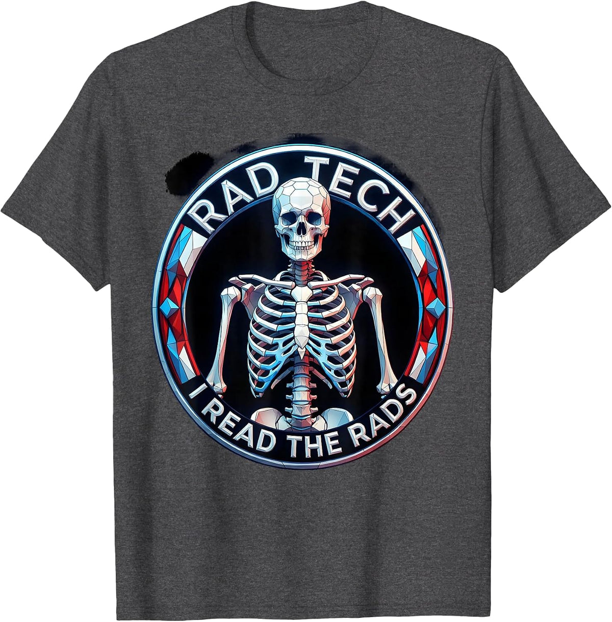 Rad Tech I Read The Rads Geometric Design T-Shirt - Dark Heather Grey
