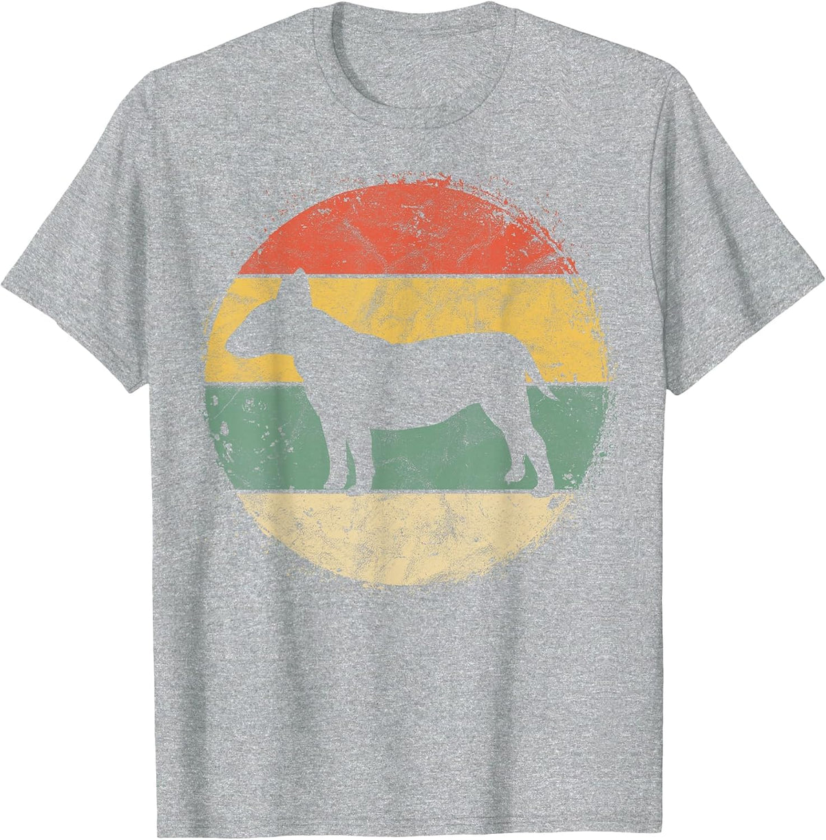 Circular Retro Bull Terrier Owner Bully Parents Dog Mom T-Shirt - Heather Grey