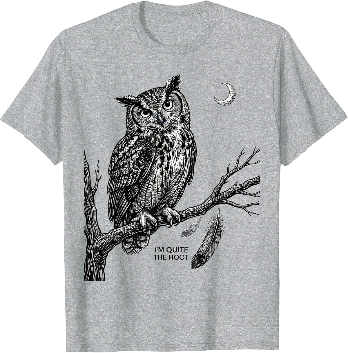 Men's I'm Quite The Hoot Funny Owl Lover Bird Humor T-Shirt - Heather Grey