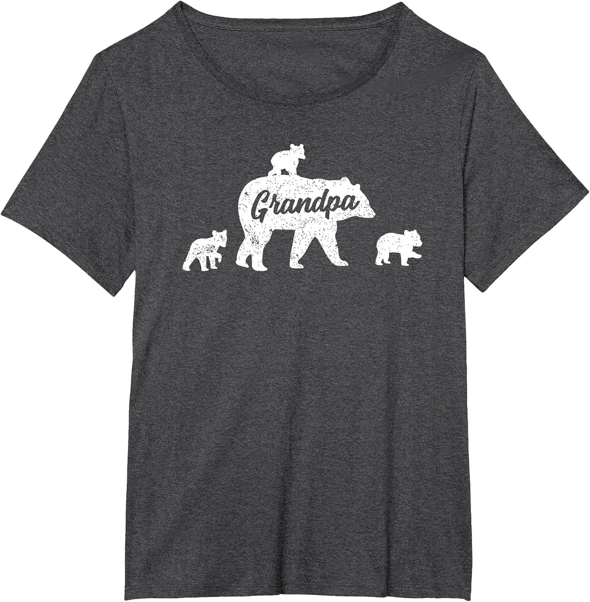Vintage Grandpa Bear 3 Cubs T-Shirt - Dark Heather Grey