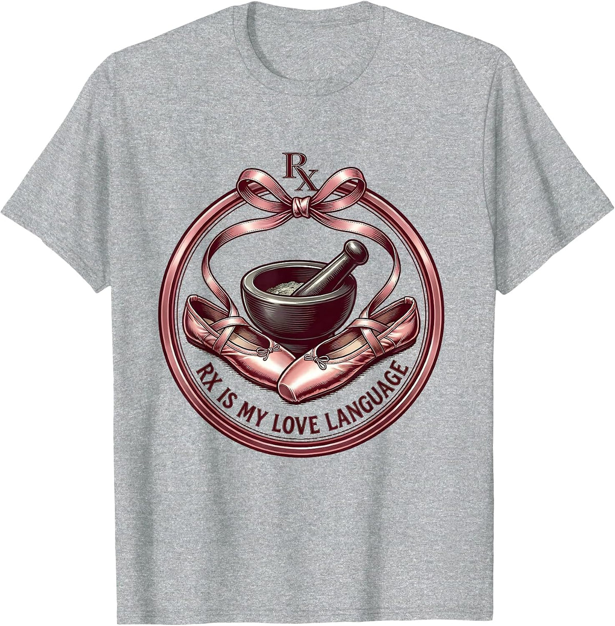 Men's RX Is My Love Language Pharmacy Technician Design T-Shirt - Heather Grey