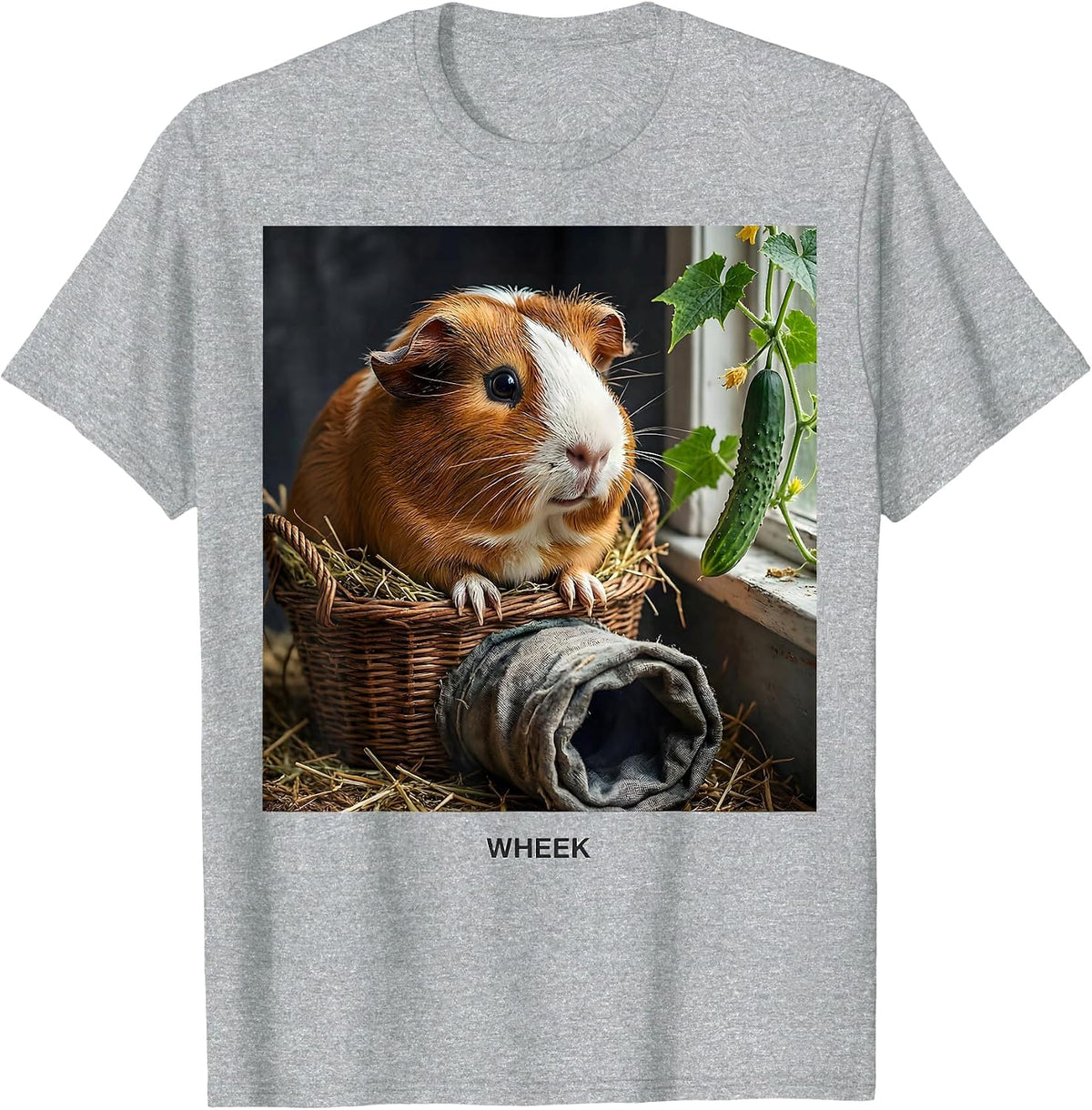 Men's Wheek Funny Guinea Pig Farm Animal Lover Gift for Pig Lovers T-Shirt - Heather Grey