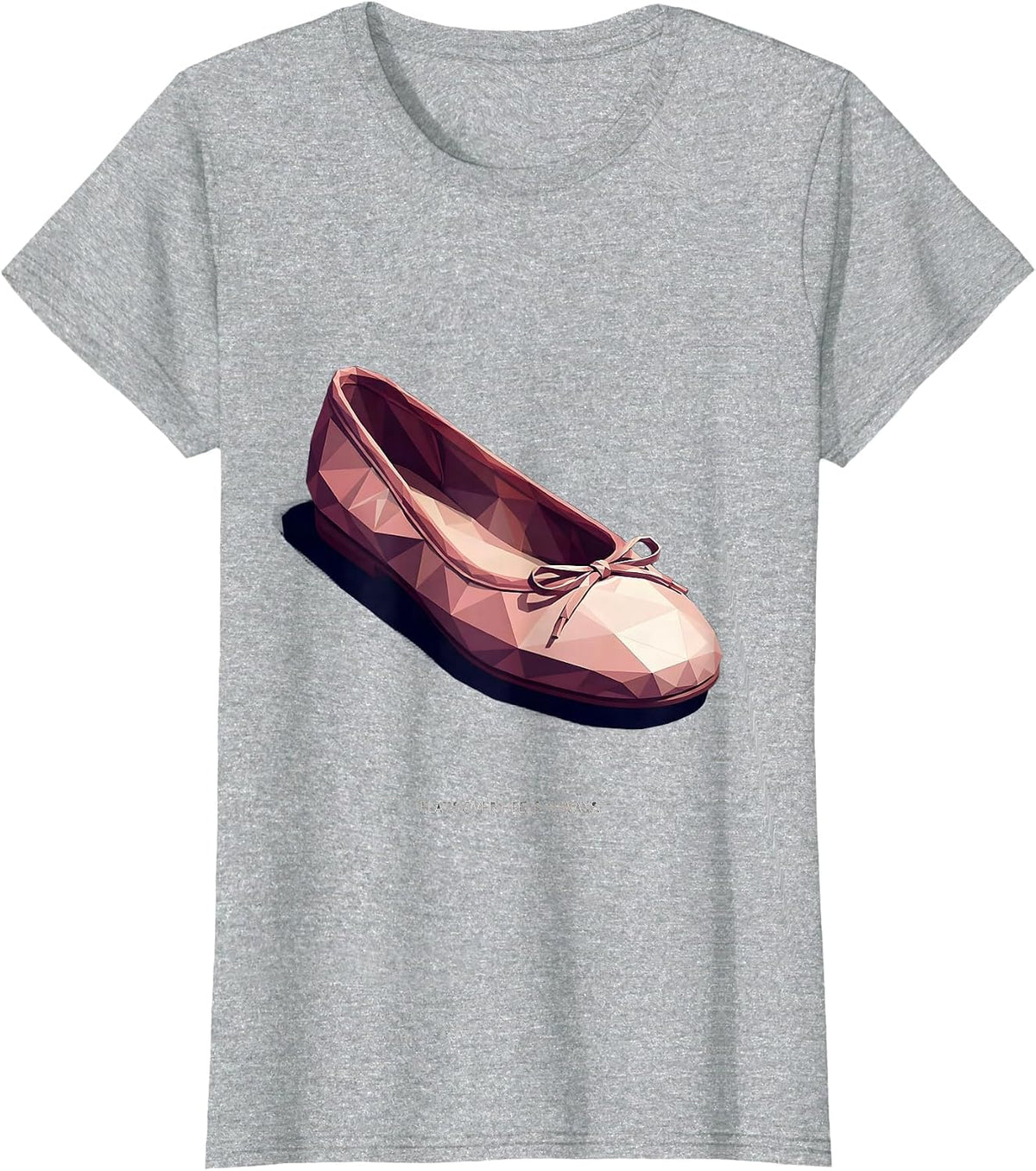 Flats Over Heels Always Ballet Flat Fashion T-Shirt - Heather Grey