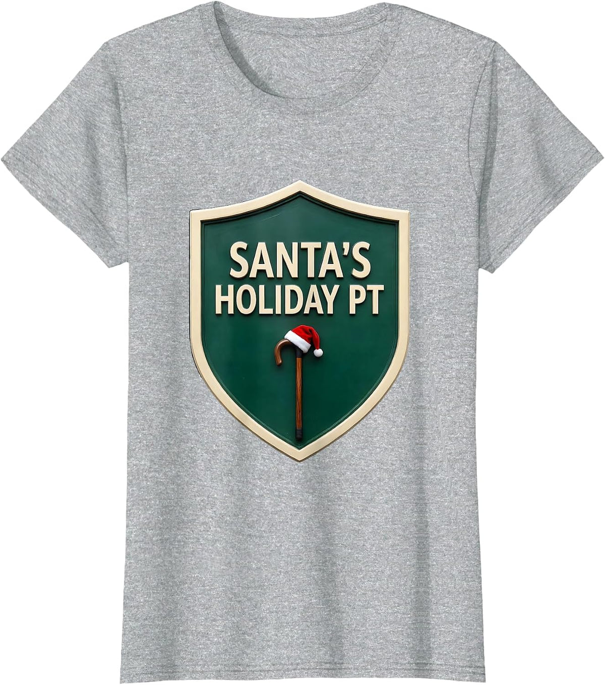 Santa's Holiday PT Funny Physical Therapist Christmas Rehab T-Shirt - Heather Grey