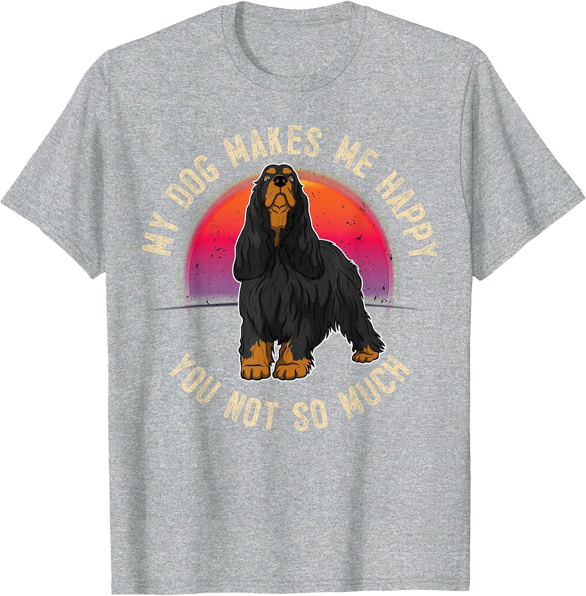 English Cocker Spaniel Dog Vintage T-Shirt - Heather Grey