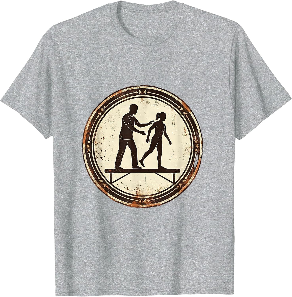 Men's Fall Prevention Physical Therapist Balance Beam T-Shirt - Heather Grey
