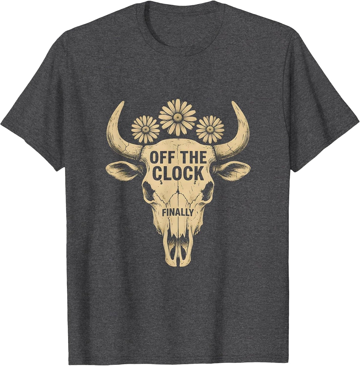 Off the Clock Labor Day Vacation Vibes Design T-Shirt - Dark Heather Grey