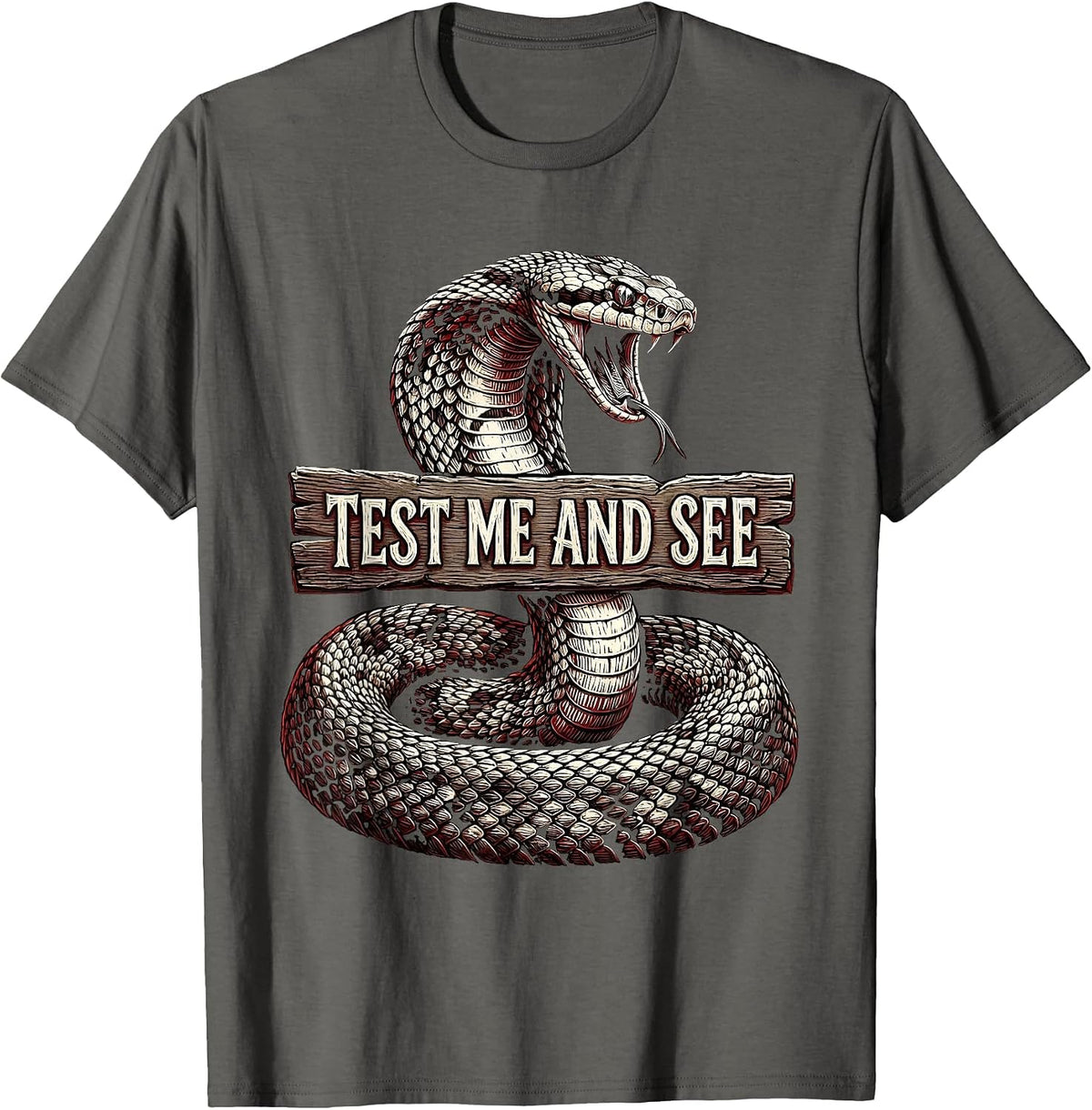 Test Me and See FAFO Bold Graphic Design T-Shirt - Asphalt Grey