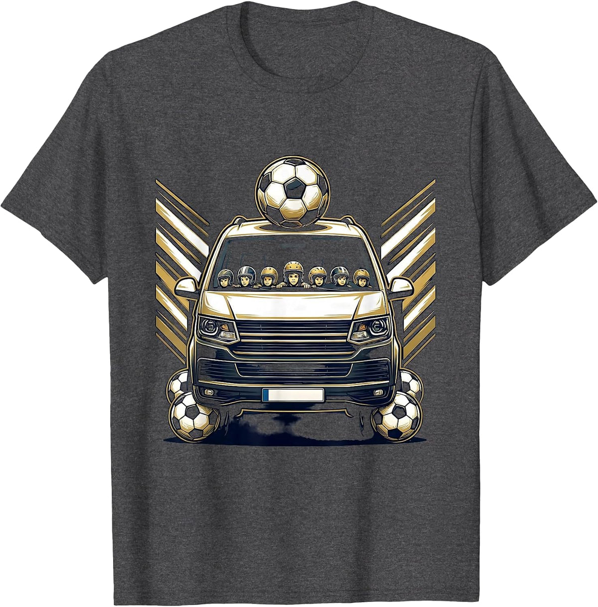 Soccer Dad Minivan Chauffeur Graphic Tee T-Shirt - Dark Heather Grey