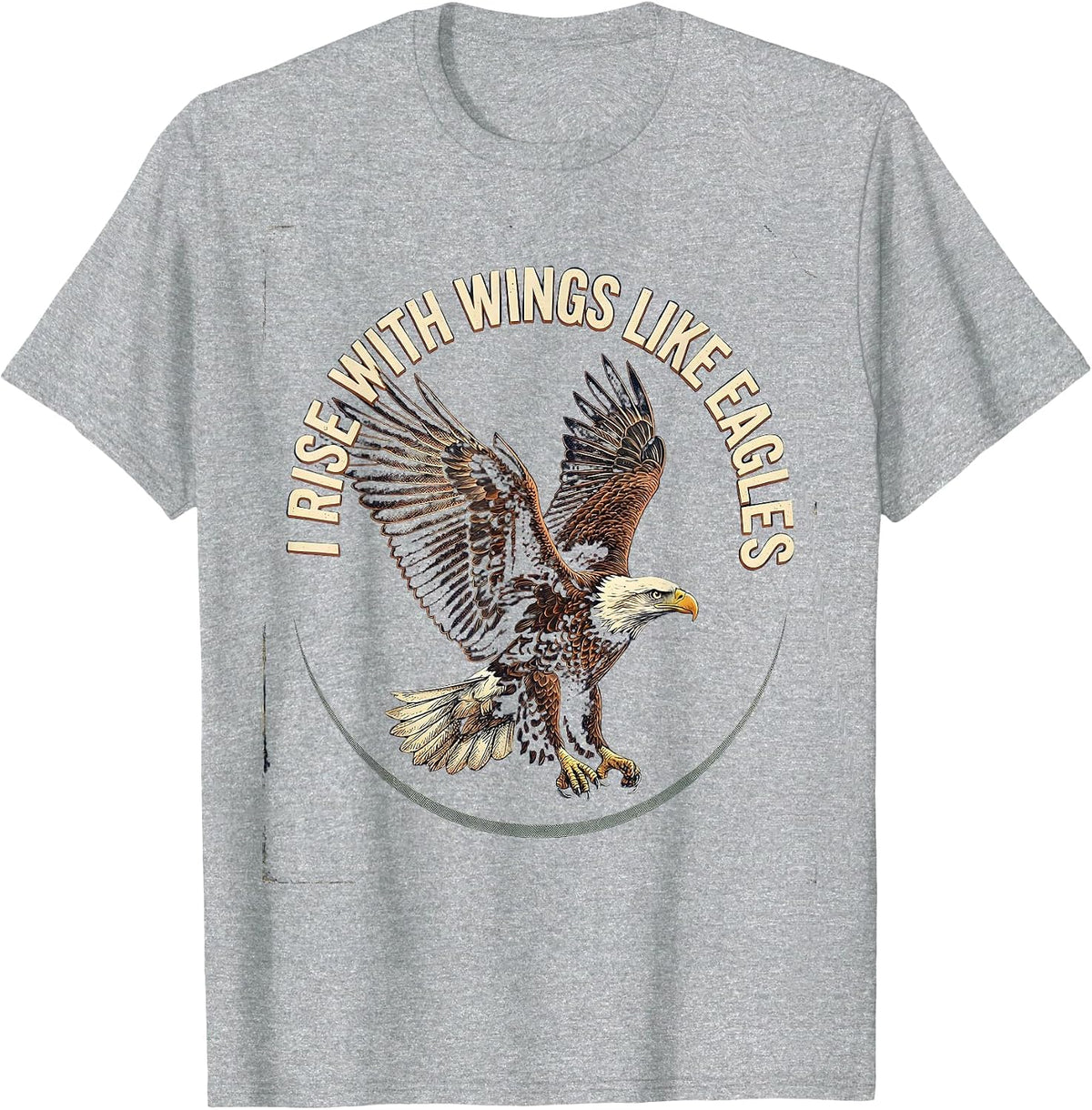 Men's I Rise With Wings Like Eagles Vintage Eagle Lover Nature T-Shirt - Heather Grey