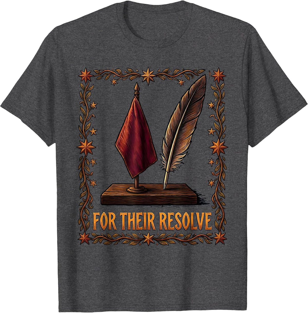 For Their Resolve Vintage Patriotic Memorial Day T-Shirt - Dark Heather Grey
