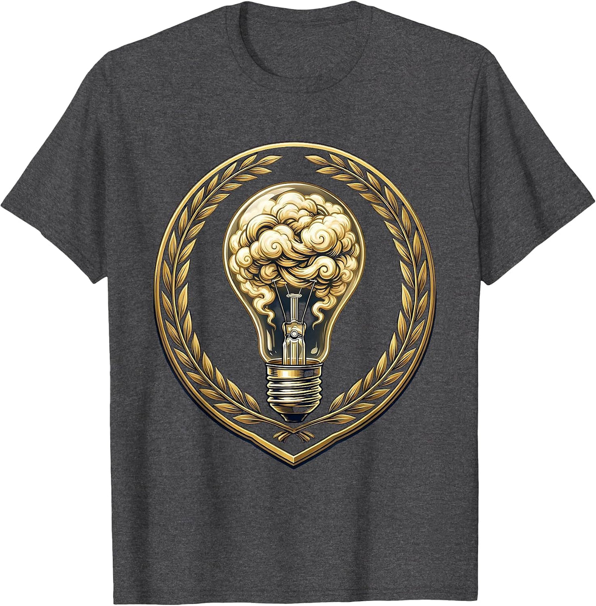 School Psychologist Lightbulb Thought Clouds Graphic T-Shirt - Dark Heather Grey