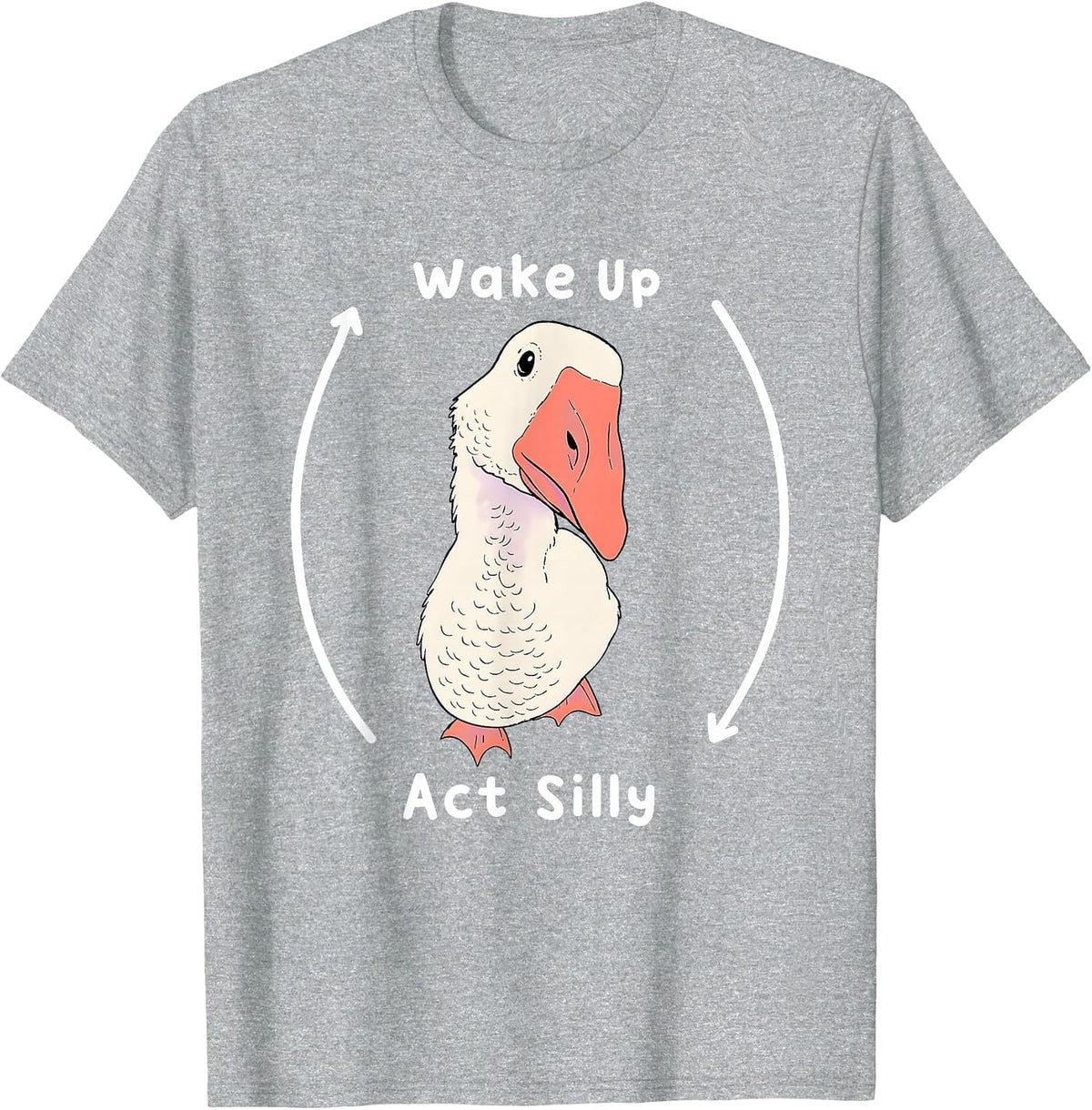 Wake Up Act Silly Duck T-Shirt - Heather Grey