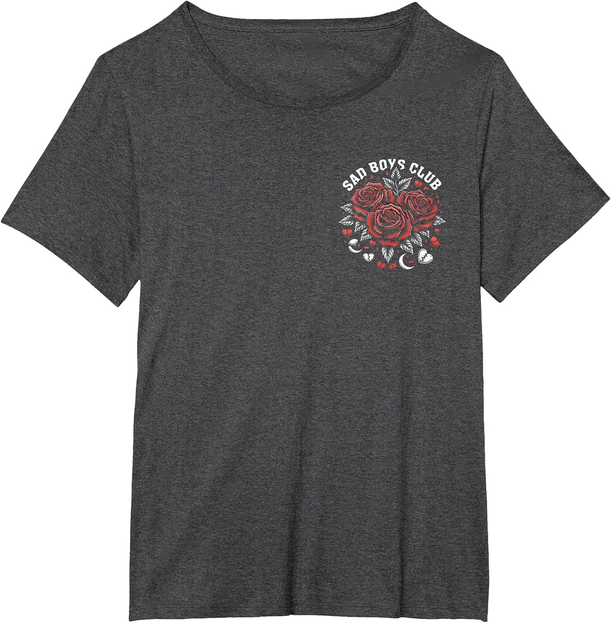 Sad Boys Club Emo Aesthetic Goth Emo Punk Rocker Goth T-Shirt - Dark Heather Grey